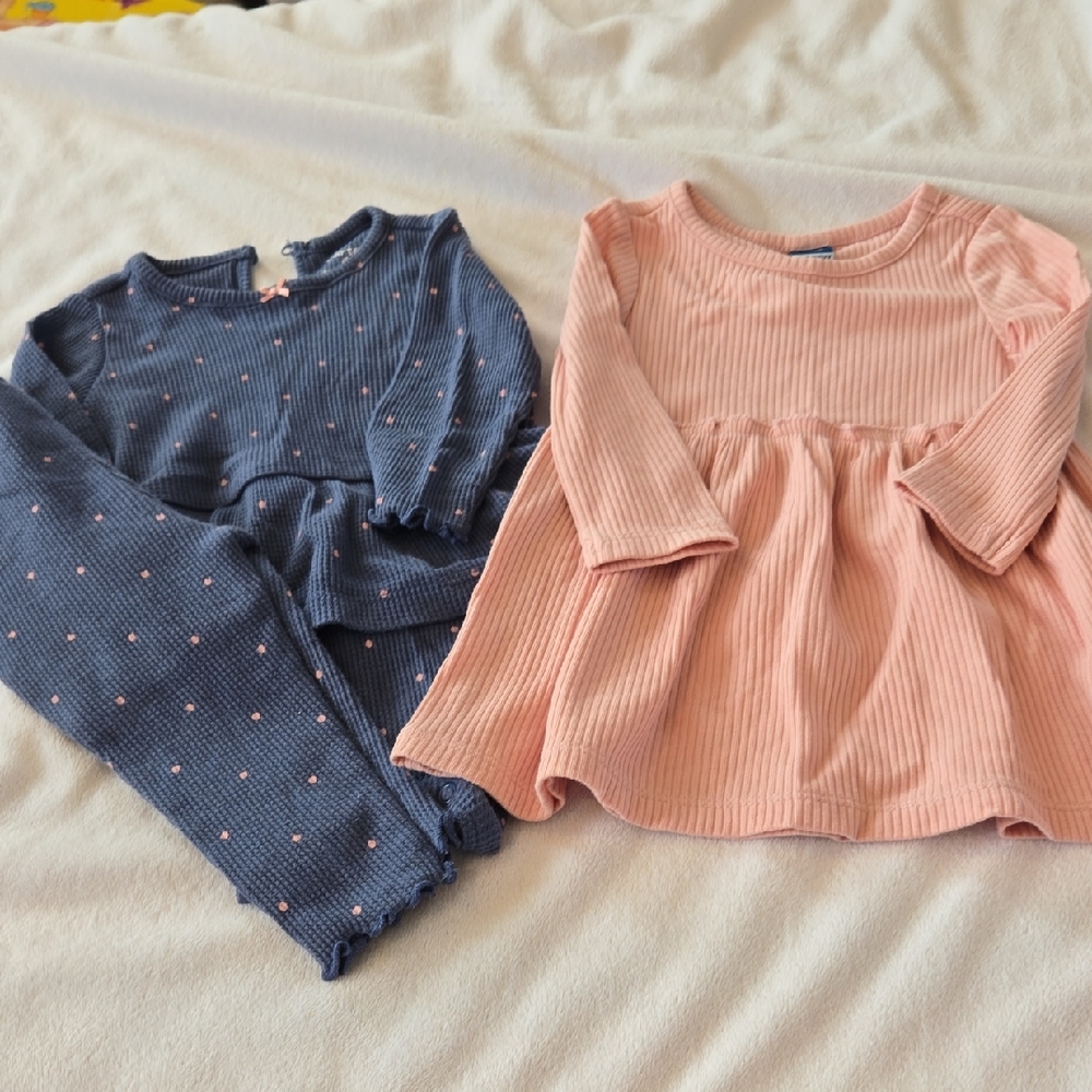 Carter's Pink and Blue Long Sleeve Tees